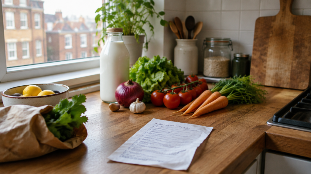 Simple weekly meal plan written out for the week ahead